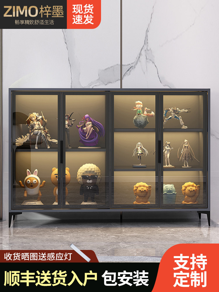 Light Luxury Glass Cabinet, Figurine Display Cabinet, Lego Model Display Cabinet, Living Room Storage Cabinet, Snack Cabinet, Grid Cabinet