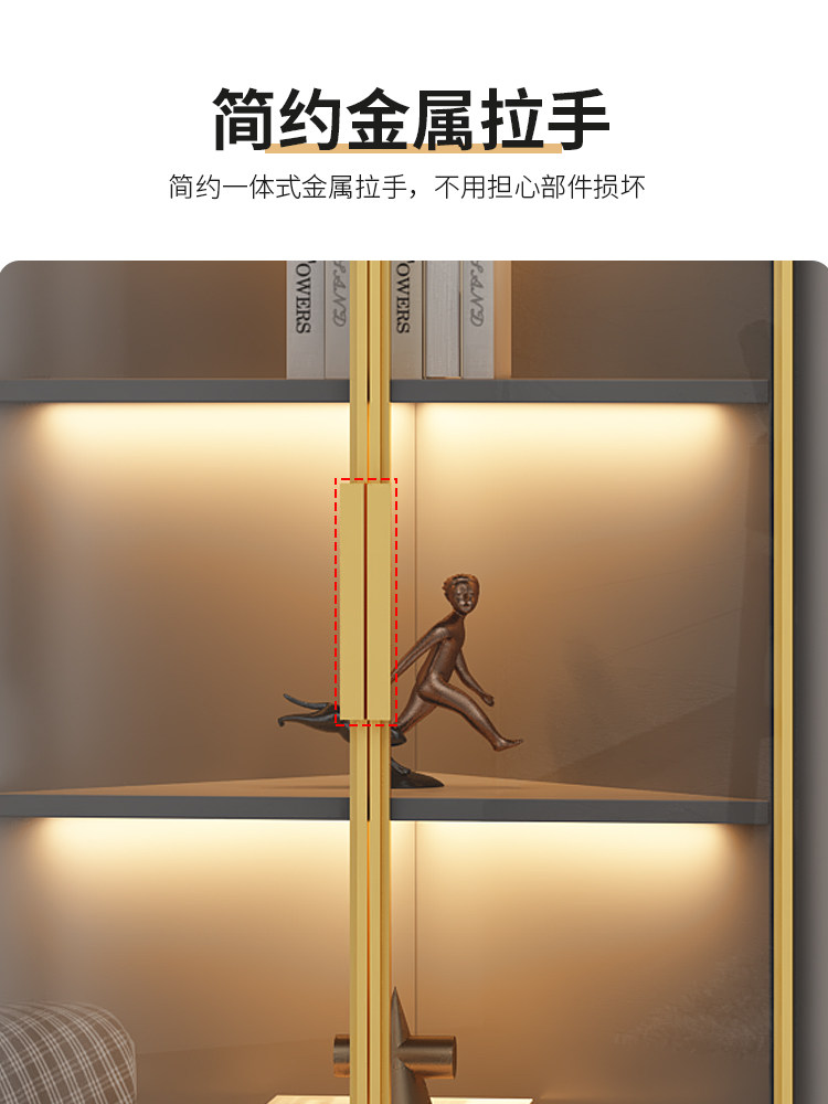 Corner Cabinet, Triangular Right-Angle Corner Shelf, Living Room Bedroom Storage, Wall-Mounted Corner Floor-Standing Wine Cabinet