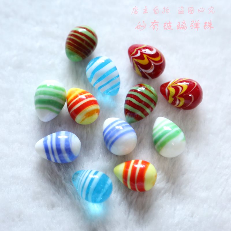 Egg-shaped colored balls, striped colored eggs, Easter balls, creative gifts, handmade glass balls, marbles, export foreign trade colorful
