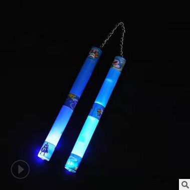 Ying bachelor night light colorful fluorescent nunchaku luminous stick performance vibration type glare nunchaku highlighted