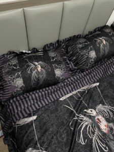 Raven Nun Gothic Style 100% Cotton 50-Count Bedding Set Four-Piece Dark Subculture Witch Style Original Lolita
