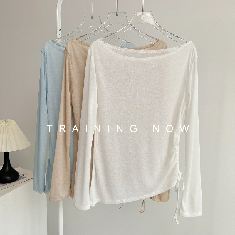 Irresistible Texture~ Korean-Style Loose, Thin, Quick-Drying Long-Sleeved T-Shirt for Women, Casual Sports Cover-Up Top ins Irresistible Texture~ Korean-Style Loose, Thin, Quick-Drying Long-Sleeved T-Shirt for Women, Casual Sports Cover-Up Top ins