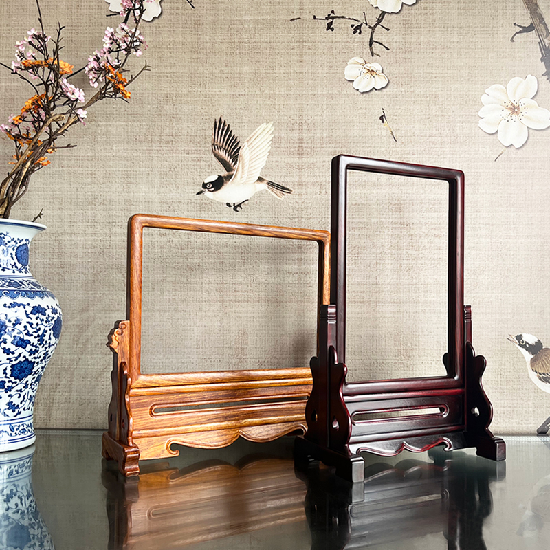 Rosewood Screen Frame, Mahogany Picture Frame, Photo Frame, Solid Wood Decorative Ornament, Wooden Calligraphy and Painting Mounting Frame, A4 Photo Frame, Embroidery Frame