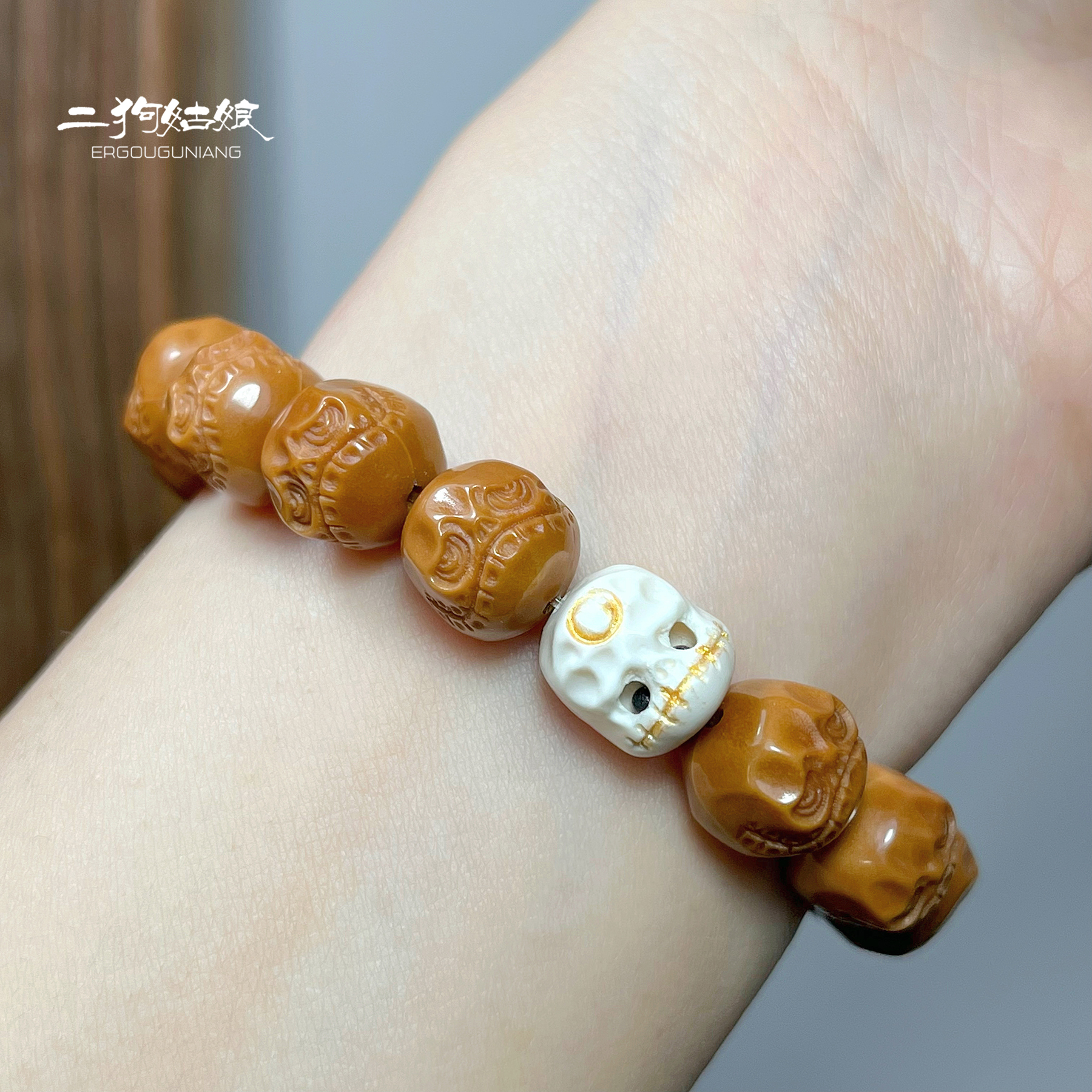 (A Dumb Corpse Tuolin) 10 mm American Monkey Head Walnut Small Seed Bracelet Bracelet Loose Beads Men and Women Playing Gifts