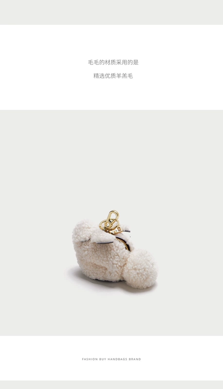 ZAMO mini sang trọng túi nữ 2018 mới thủy triều lông cừu bunny móc khóa cô gái dễ thương - Trường hợp chính