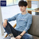 TEEK men's casual long-sleeved t-shirt spring and autumn heavy trend autumn clothes youth spring printed bottoming shirt