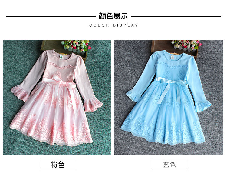 Váy bé gái xuân hè 2018 mới sáu chiếc váy cotton dài tay cho bé gái 9 tuổi váy công chúa chân váy cho be gái 12 tuổi