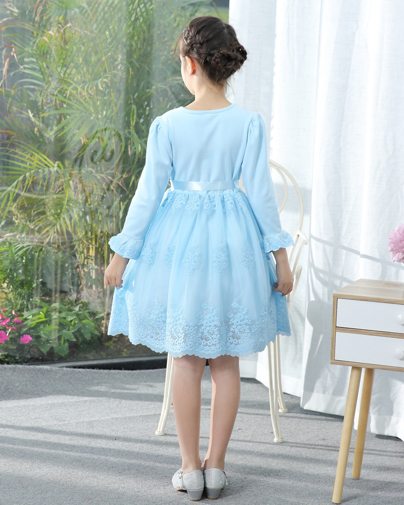 Váy bé gái xuân hè 2018 mới sáu chiếc váy cotton dài tay cho bé gái 9 tuổi váy công chúa chân váy cho be gái 12 tuổi