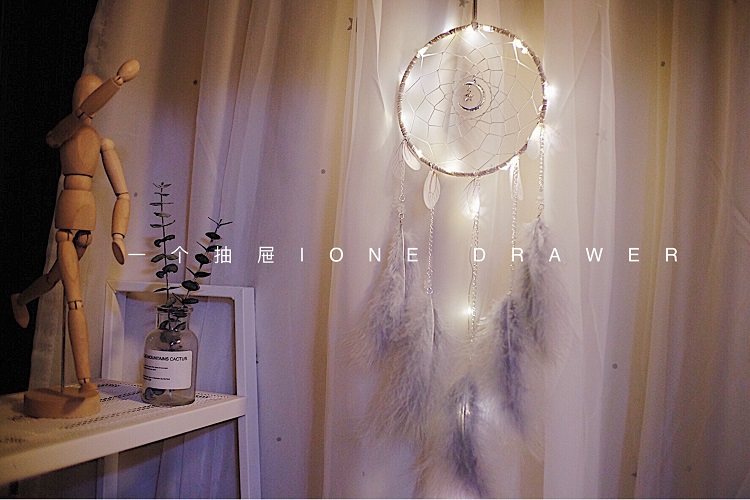 A drawer "hand-made dream catcher night light diy material bag (to and from the moon) birthday gift 38