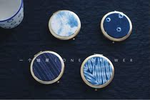 A drawer handmade round zdyeing carry-on portable makeup small mirror handmade diy material bag birthday present