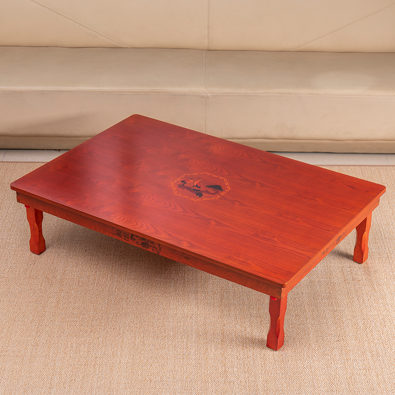 Korean Kang table Korean ethnic dining table Folding table Square table Tatami lazy table Korean Bay window printed small table