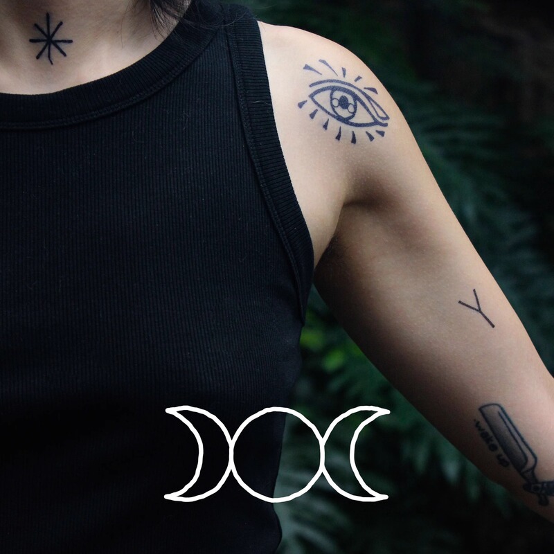 Witch Symbols Herbal Tattoo Stickers Mysterious Symbols Juice Waterproof Tattoo Stickers
