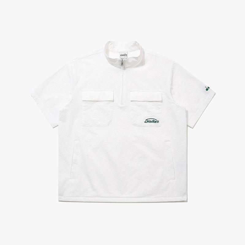 Overseas Purchasing Diadora Men's Tennis Top Half-Zip Short-Sleeve Tennis Training Daily Sports Wear
