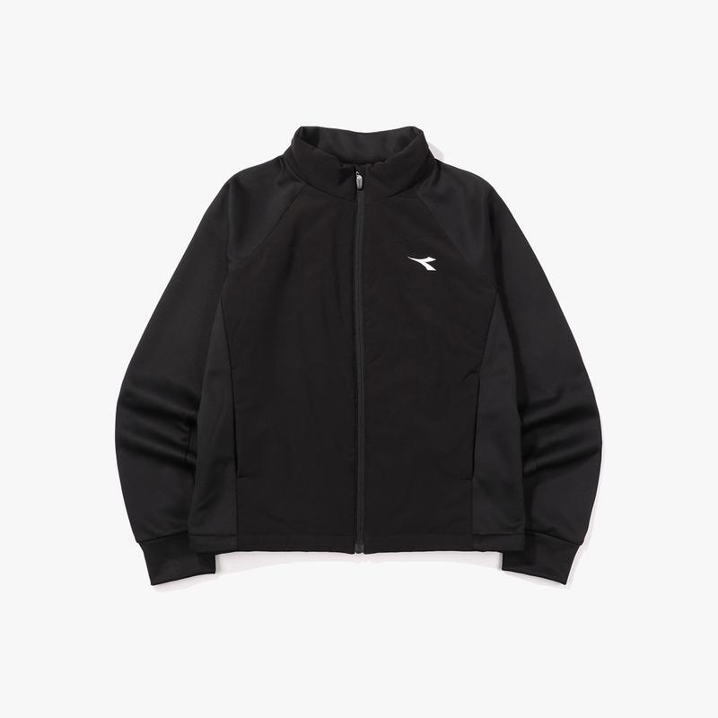 Japanese Purchasing Agent for Diadora Women's Tennis Tops, Warm and Windproof, with Stand-Up Collar and Zipper, for Tennis Training in Autumn and Winter