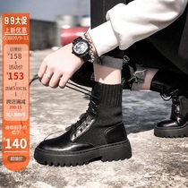 Martin boots female 2021 new female rough-heeled boots children inside the small man British wind bombing Street short boots female summer