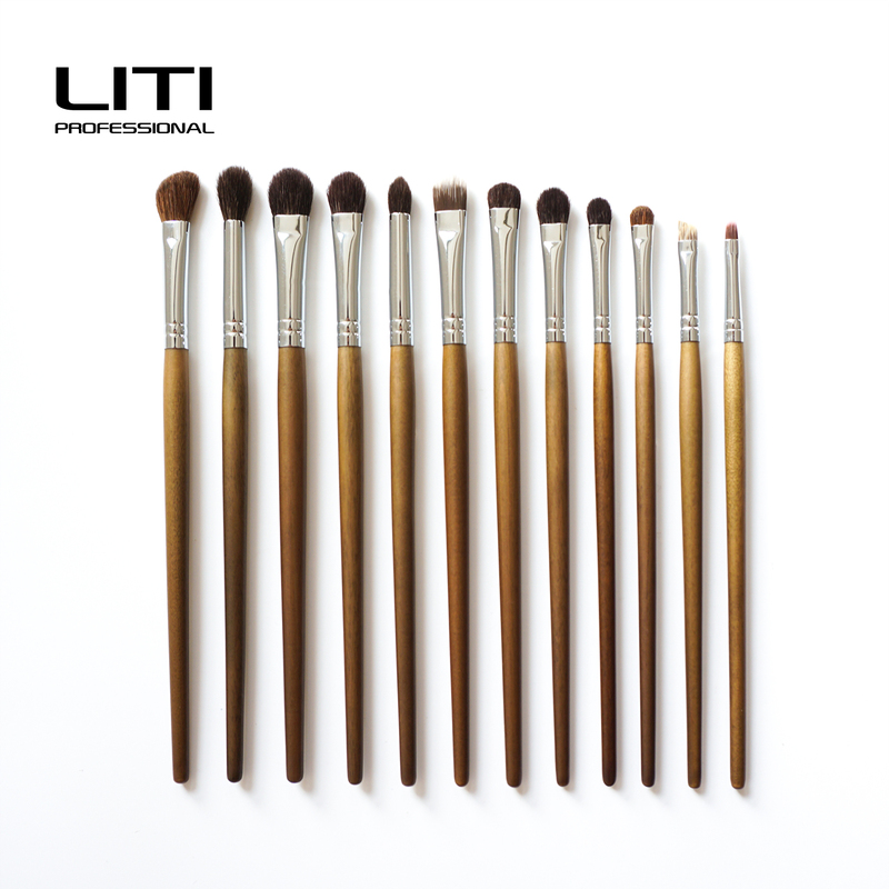 Yanzhi/Eye Detail Professional Makeup Brush Set 12 Eyeshadow Brushes Animal Hair Real Hair Super Soft Li Ti