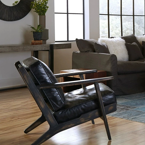 Сельский кожаный диван из натурального дерева для отдыха, в американском стиле, воловья кожа