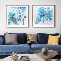 Flowers bloom light color simple American flower hanging painting artistic sense frame double modern luxury living room plant decoration painting
