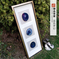 Agate decorative painting ins wind warm romantic art abstract painting bed tail wall horizontal plate hanging painting bedroom bed head decoration