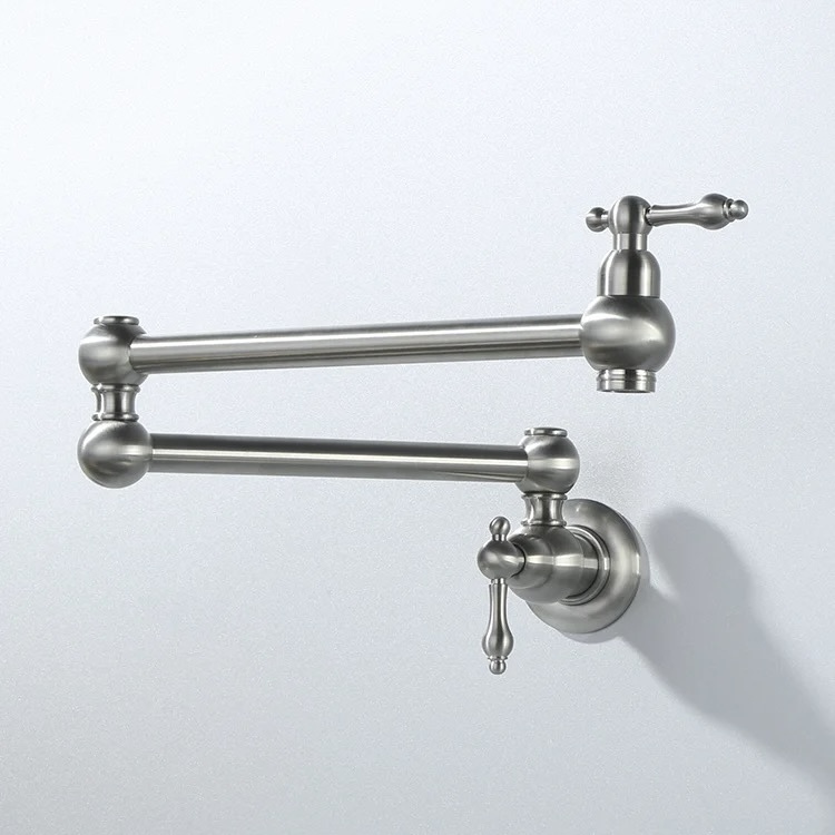  Copper Material Foldable Wall-Mounted Faucet 6 Manufacturers Handle Hot and Cold Water European and American French Style Splash-Proof