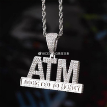 ICEGANG European and American hip hop full drill street rap Hall CDC ATM addicted to money Hiphop zircon pendant