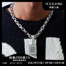 ICEGANG Personality Small Crowddesign Mahjong Hair King Carr Co Money Chain Men Trends Full Drill Pendant