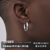 ICEGANG sterling silver S925 European and American large earrings earrings mens and womens hip-hop trend street silver jewelry all-match ins