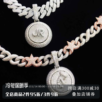 ICEGANG hip-hop turntable necklace trend European and American disc letters full of diamond pendants for men and women flash inlaid zircon