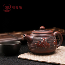 Jiang Xiangming Lu Qinzhou Nixing Pottery Teapot Zhou Yujiao Handmade Pottery Teapot Tea Set Purple Sand Teapot Jianshui Purple Pottery Ceramics