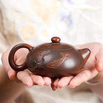 Zhou Yujiao Guangxi Qinzhou Nixing Pottery Teapot Handmade small Shih Tzu Teapot Household tea brewing Purple Sand Jianshui Purple Pottery