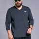 Plus-Size Men's Ice Silk Long-Sleeve T-Shirt, V-Neck, Extra Large, Middle-Aged, for Overweight Dads, Smooth Material Base Shirt