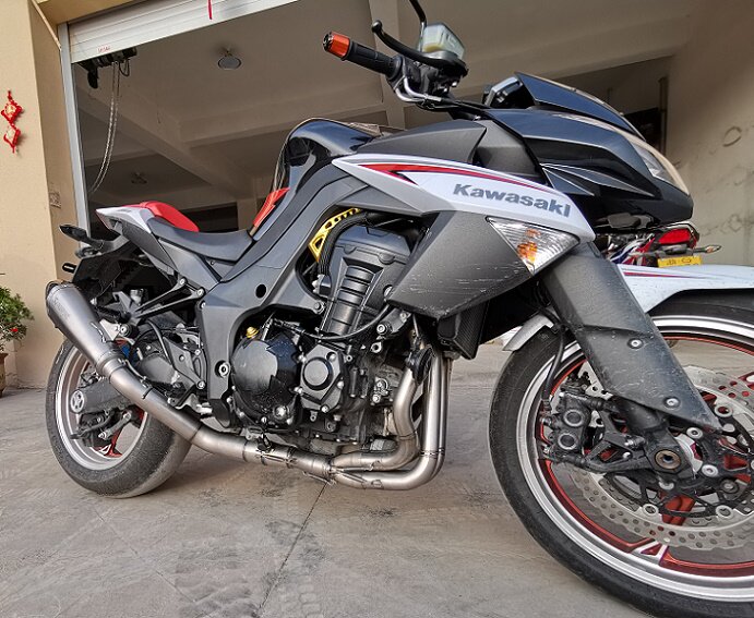 Z1000 modified exhaust titanium mid-tail section Scorpio exhaust full section pipe Kawasaki z1000 titanium alloy front section