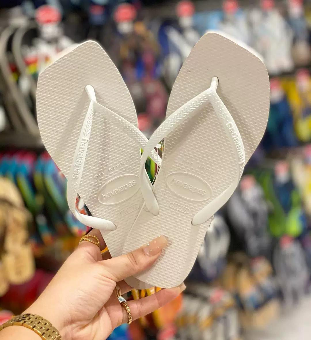 Шлепанцы Havaianas Havana Square Cube, женские летние из натуральной резины, антискольжение, Бразилия