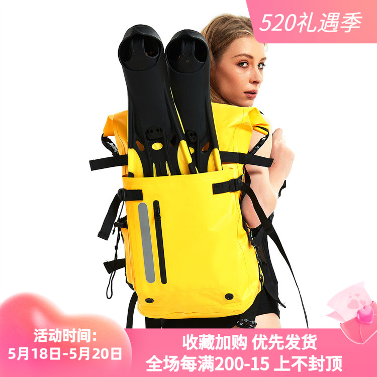 TOOKE 30L Multifunction Waterproof Shoulder Bag Water Lung Free Diving Foot Webbing Bag Double Shoulder Bag with Mantra V3