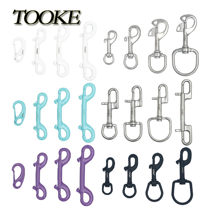 TOOKE 316 stainless steel blind buckle single head hook double head hook Color black egg hook Technical diving side hook hanging
