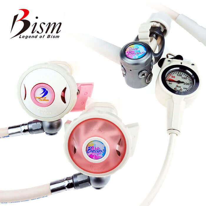 Bism Goddess Diving Suction Regulator One and Two Head Spare Pressure Gauge Scuba Kit White Beans