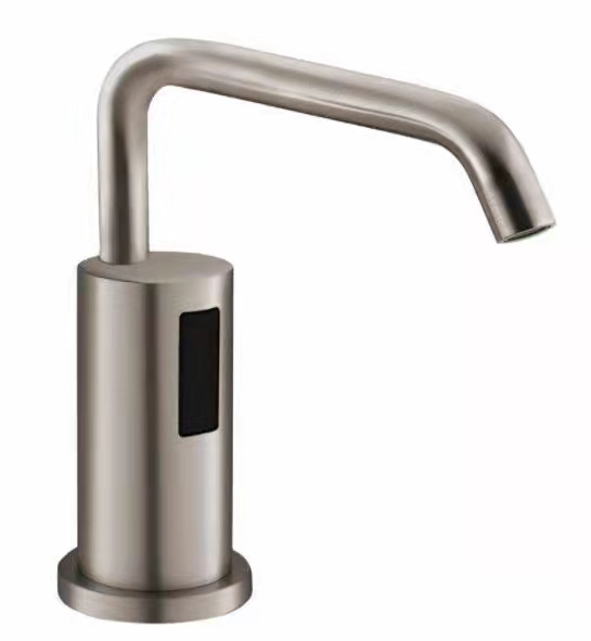 Wooden cleaning countertop faucet type induction soap dispenser powder room washstand automatic foam hand sanitizer machine