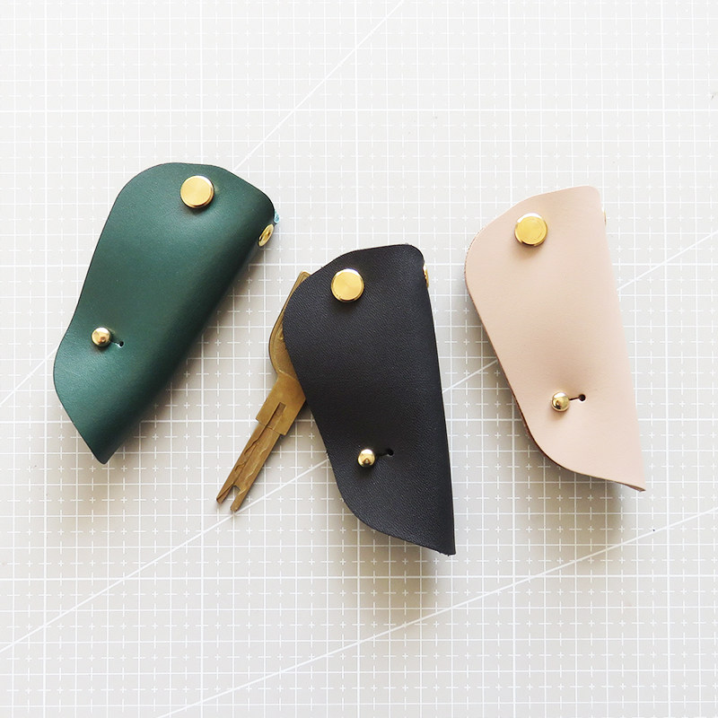 Hand-made heads of bull leather single-padded housekeybag mini-leather anti-theft door reception package small cartoon customized