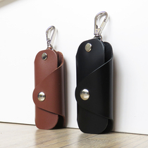 Handmade leather car key bag universal one-click start home first layer cowhide keychain Creative key set for women