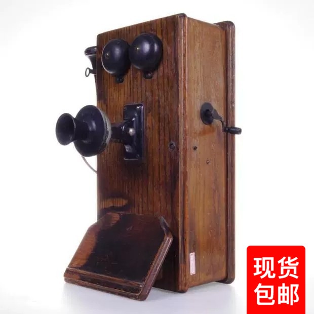 Western antique Kellogg Kellogg Kellogg wall-mounted hand phone built-in old-fashioned hand generator