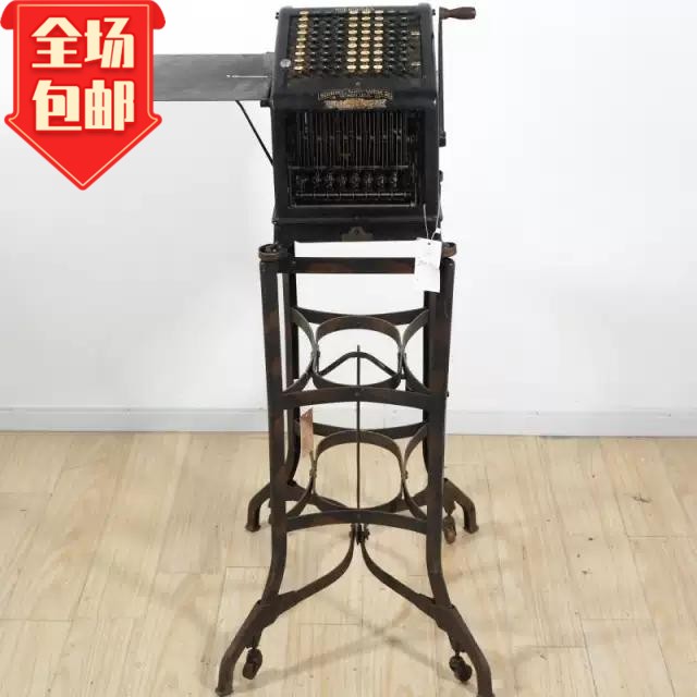 American antique Burroughs Burroughs pure mechanical hand-shake calculator typewriter code machine with shelf