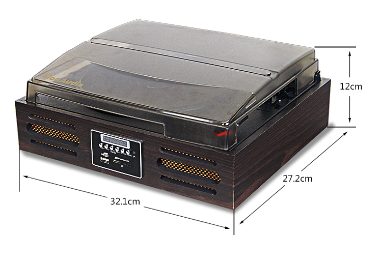 Máy ghi âm LP vinyl máy ghi âm retro cổ máy ghi âm cổ Bluetooth U đĩa hoài cổ bằng gỗ đài FM - Máy hát kim đĩa than technics
