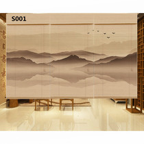 Custom landscape decoration partition shading background painting curtains Retro Chinese roller curtain printing wall bamboo curtain household lifting