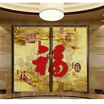 Bamboo curtain door curtain Household folding sliding door Bedroom living room partition curtain Shop commercial kitchen sliding door magnetic suction