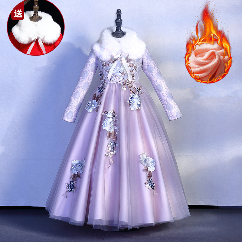 女童连衣裙秋冬2018新款儿童裙子礼服加绒冬