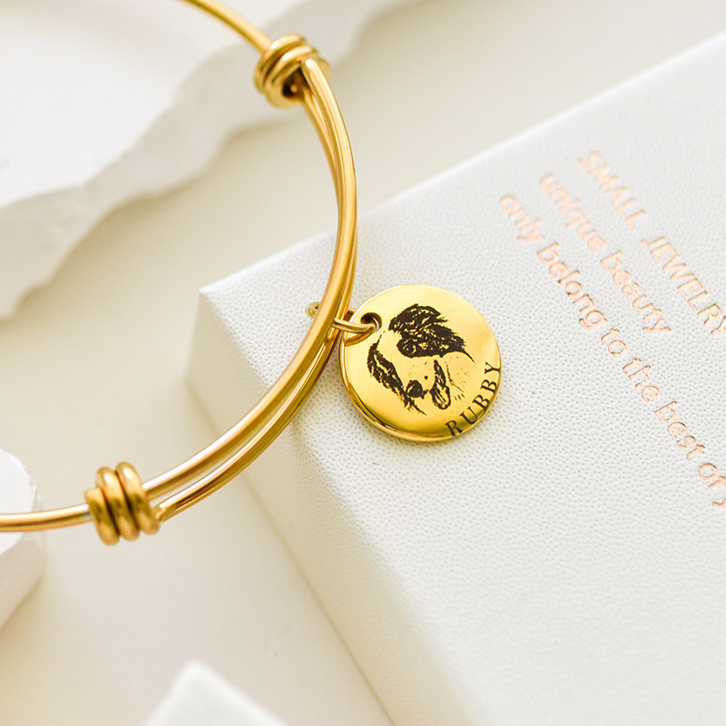 To draw custom pet cat dog engravesName text bracelet souvenirs gift original design personality