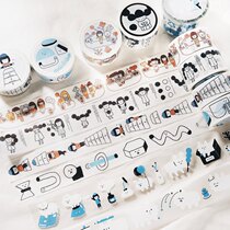 The whole roll of right-handed Superman tape dog cloud jump box afternoon pet tape full set of sub-packed Taiwanese characters cute