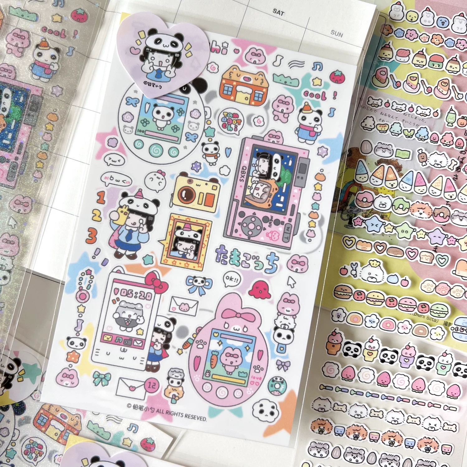 铅笔小勺 Cute Tamagotchi, photo frame, waterproof sticker, panda, scheduler