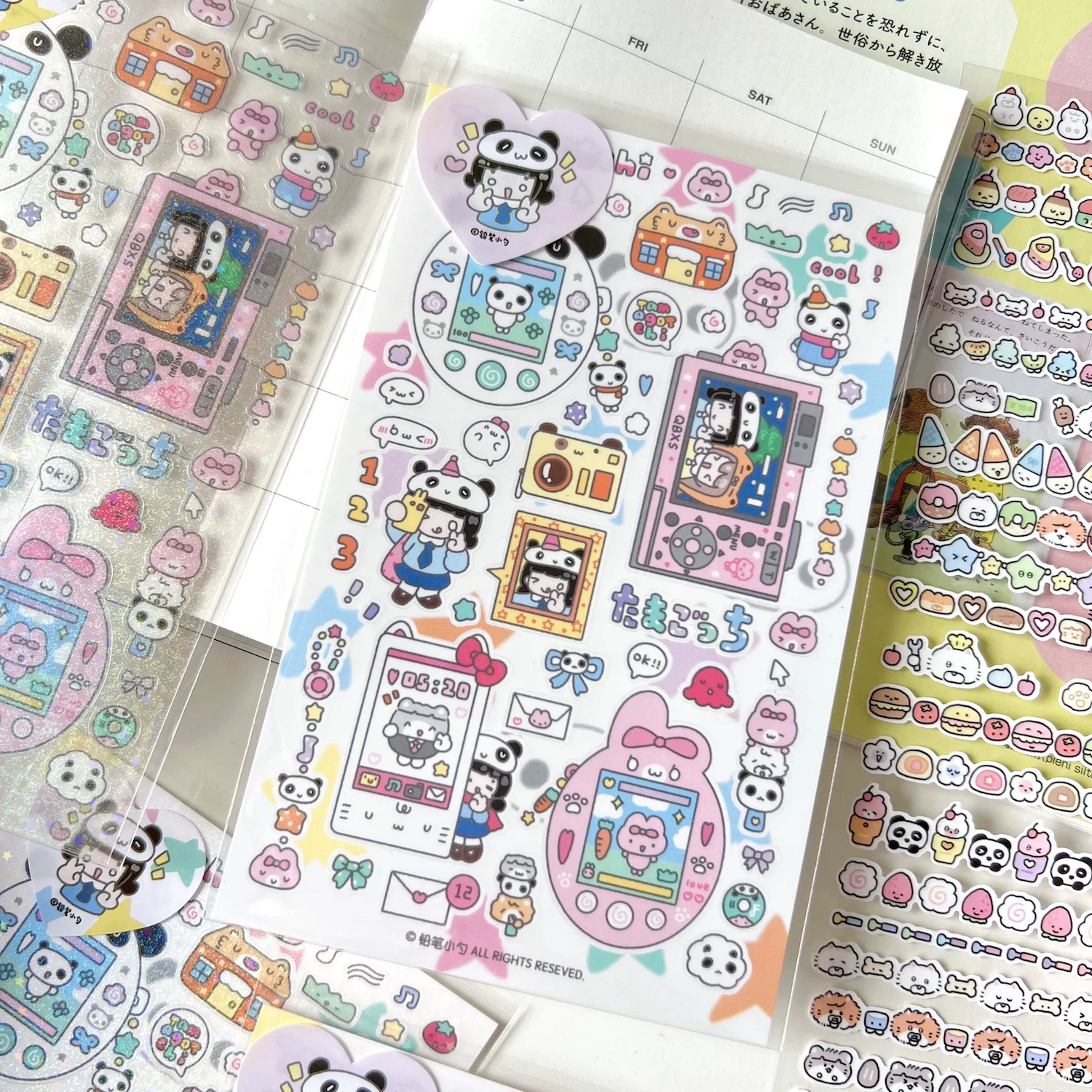 铅笔小勺 Cute Tamagotchi, photo frame, waterproof sticker, panda, scheduler