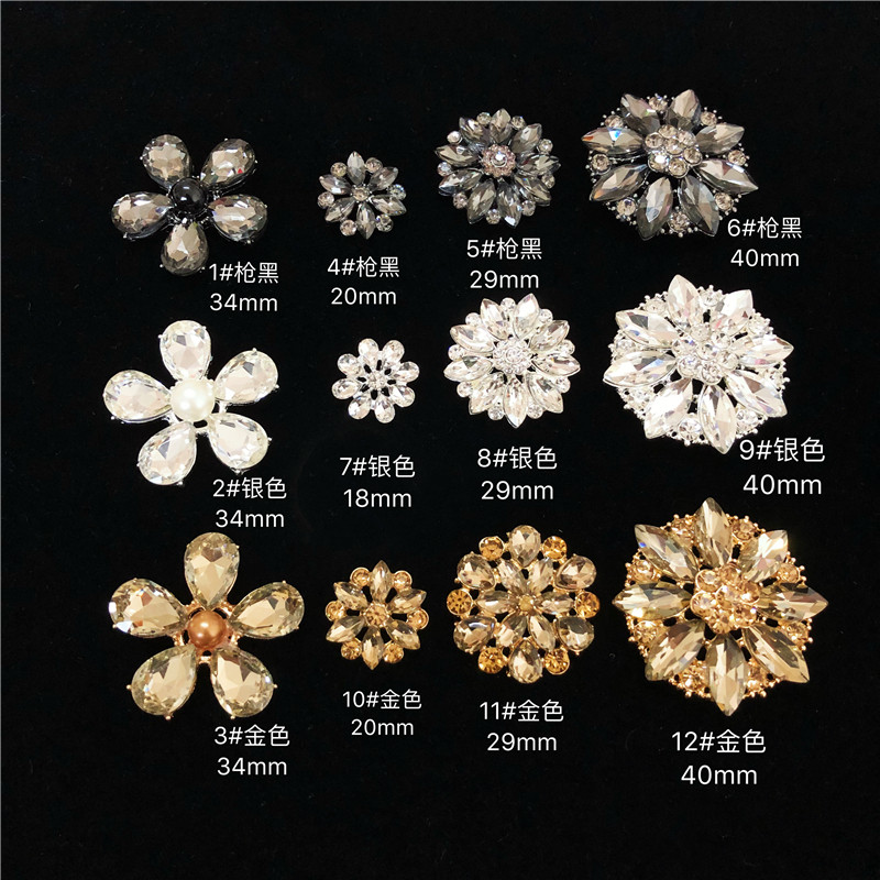 Diamond Mink Button Button Fur Mink Coat Women's Decorative Buckle Gold and Silver Gun Color Fur Coat Sweater Cloak with Diamond Button